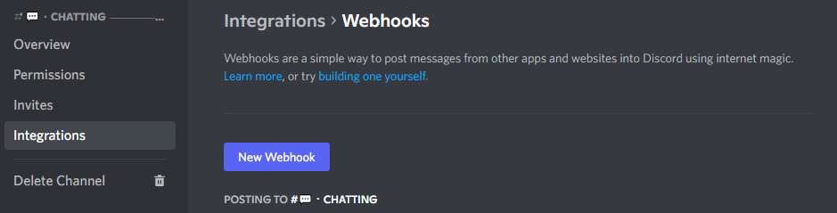 Webhooks Panel